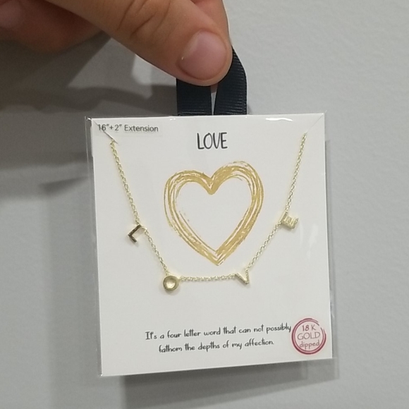 New L O V E Handmade18k Gold Dipped necklace - Picture 2 of 7